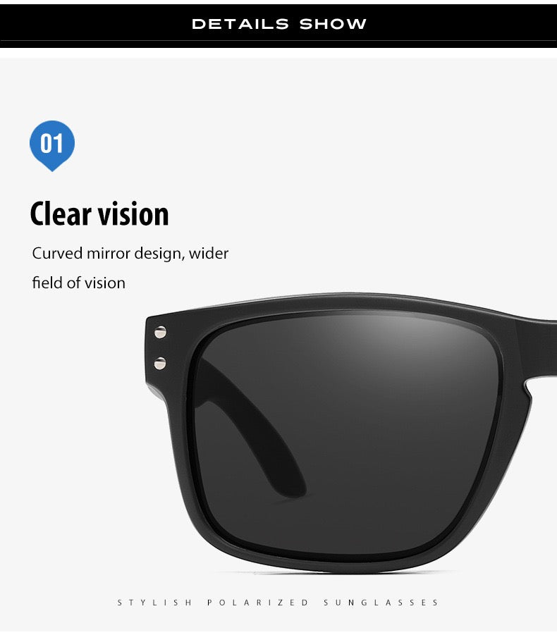 Spiti Wears Polarized Sunglasses for Men - New launch featuring sleek black frames and black polarized lenses. Designed for clear vision and UV 400 protection with comfortable nose pads and strong hinges. Ideal for outdoor activities and everyday wear