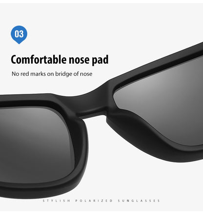 Spiti Wears Polarized Sunglasses for Men - New launch featuring sleek black frames and blue polarized lenses. Designed for clear vision and UV 400 protection with comfortable nose pads and strong hinges. Ideal for outdoor activities and everyday wear