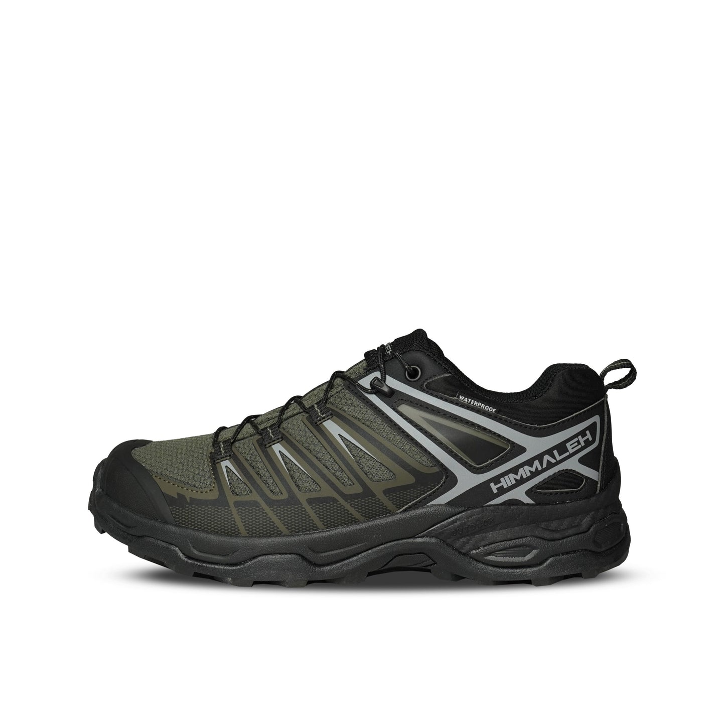 A pair of lightweight, multi-purpose hiking shoes featuring a durable toe cap, waterproof breathable membrane, and non-slip rubber outsole with 5mm gripping studs, designed for excellent cushioning and grip on various walking trails.